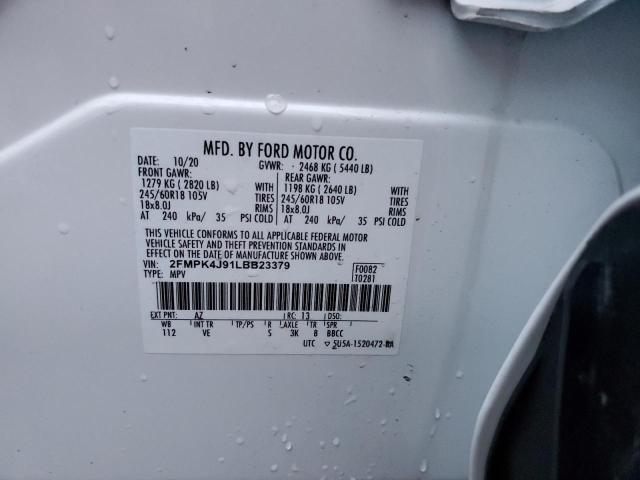 2FMPK4J91LBB23379 | 2020 FORD EDGE SEL