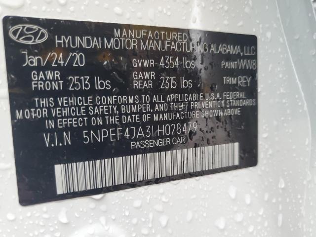 5NPEF4JA3LH028479 | 2020 Hyundai sonata sel