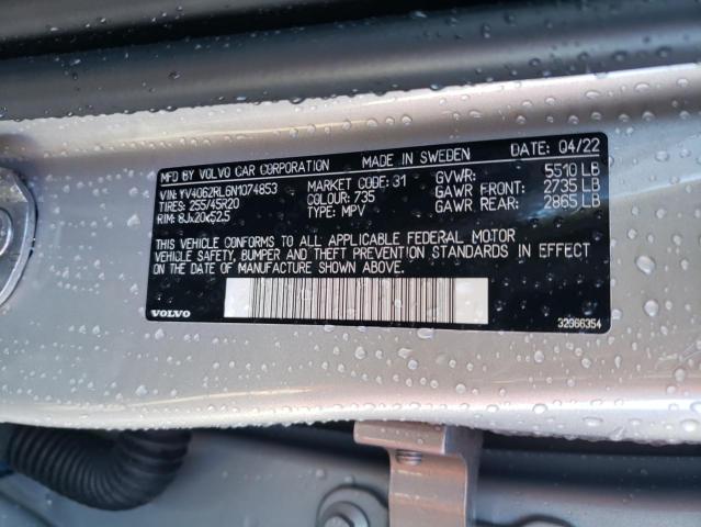 2022 VOLVO XC60 B6 IN - YV4062RL6N1074853