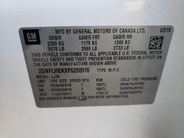 2GNFLHEKXF6280916 | 2015 CHEVROLET EQUINOX LT