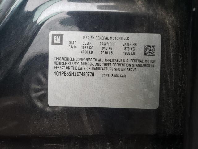 2014 Chevrolet Cruze Ls VIN: 1G1PB5SH2E7480770 Lot: 80602113