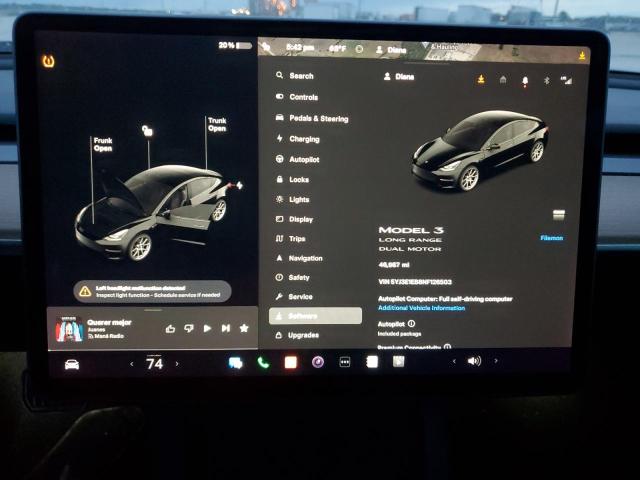 5YJ3E1EB8NF126503 | 2022 TESLA MODEL 3