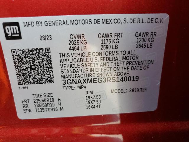 3GNAXMEG3RS140019 | 2024 CHEVROLET EQUINOX RS