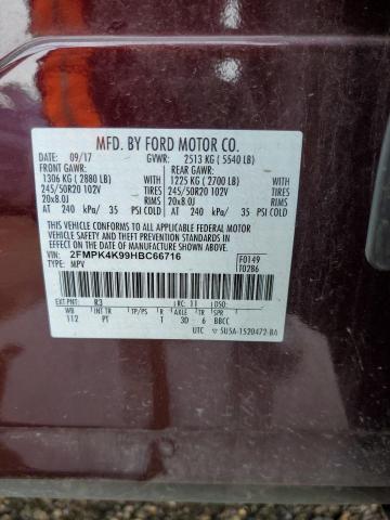 2FMPK4K99HBC66716 2017 FORD EDGE, photo no. 12