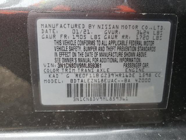 3N1CN8DV9ML859361 | 2021 NISSAN VERSA S