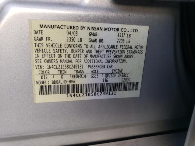 2008 Nissan Altima Hybrid VIN: 1N4CL21E58C249131 Lot: 79936863