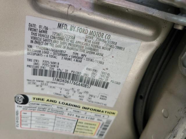 2006 Ford Freestyle Limited VIN: 1FMDK06176GA40857 Lot: 77248673