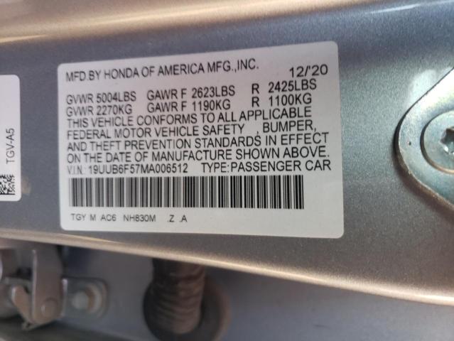 19UUB6F57MA006512 | 2021 ACURA TLX TECH A