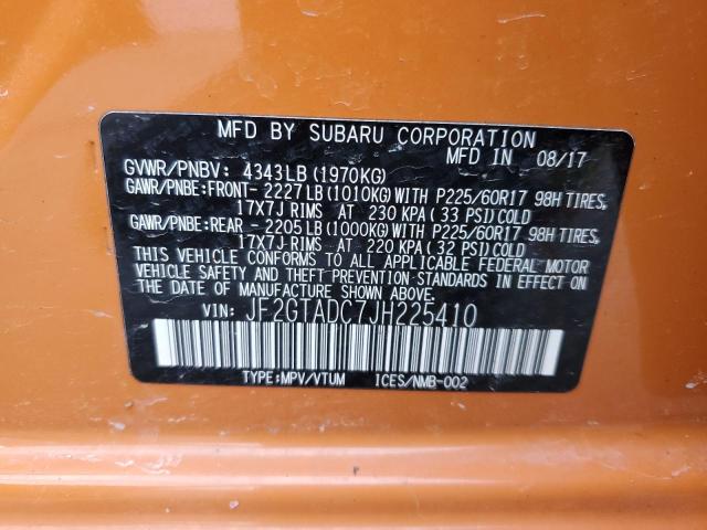 JF2GTADC7JH225410 | 2018 SUBARU CROSSTREK