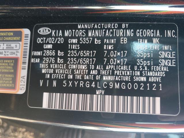 5XYRG4LC9MG002121 | 2021 KIA SORENTO LX