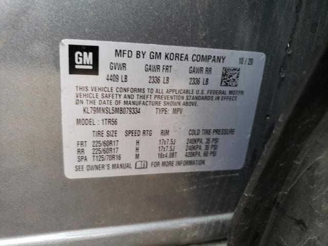 KL79MNSL5MB079334 | 2021 CHEVROLET TRAILBLAZE