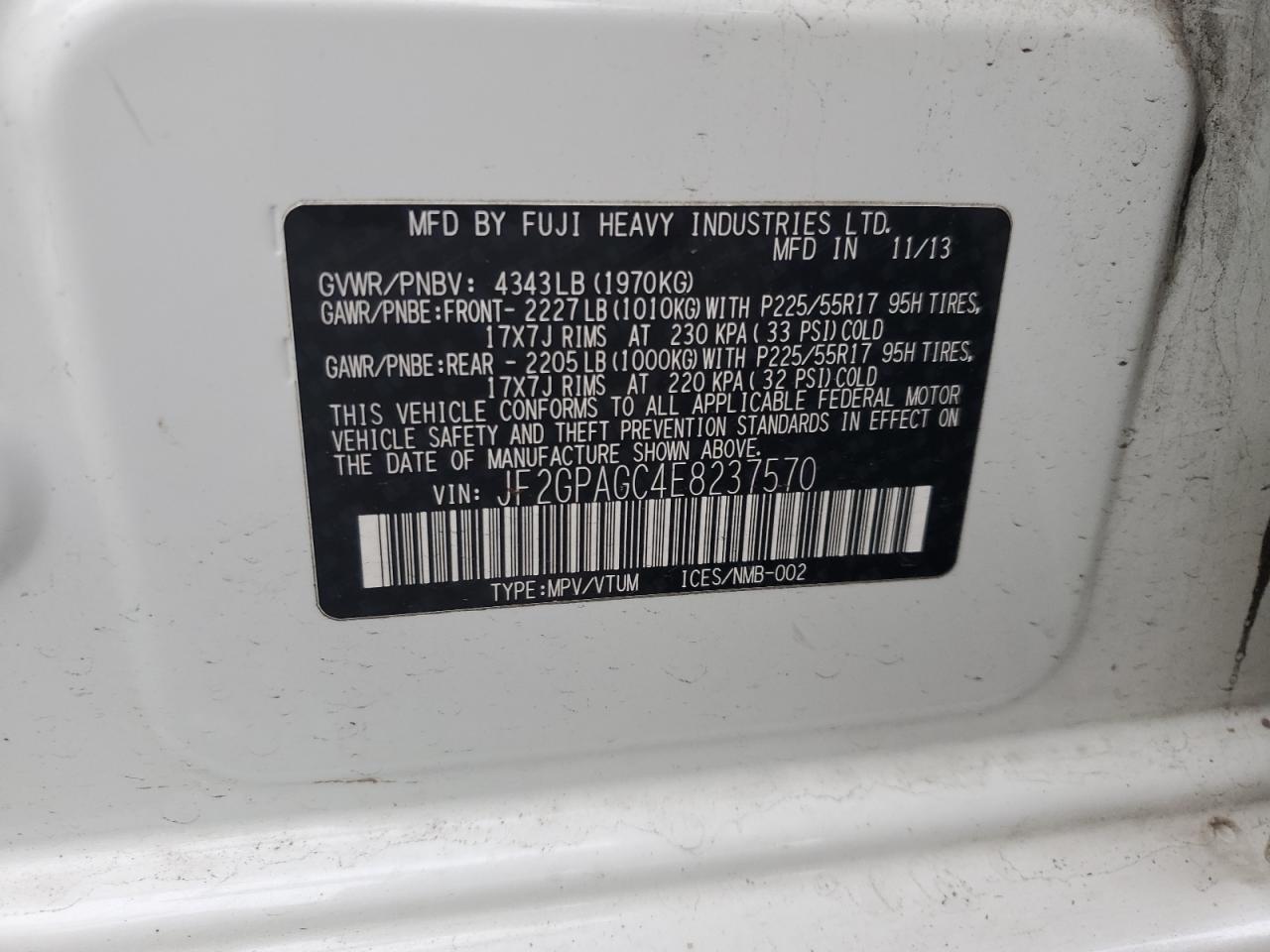 jf2gpagc4e8237570 JF2GPAGC4E8237570 2014 Subaru Xv Crosstrek 2.0 Limited