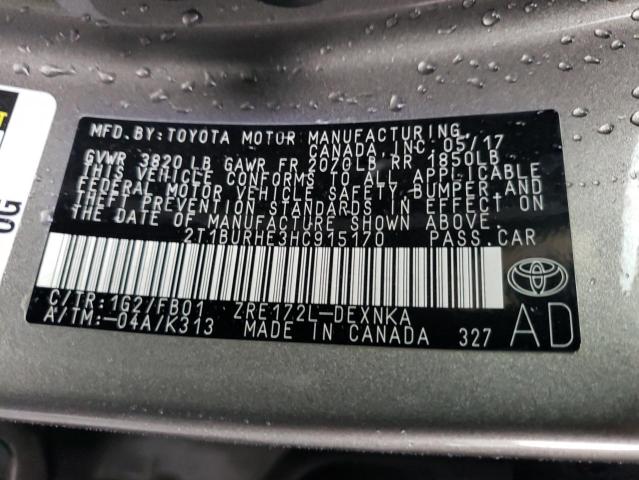 2T1BURHE3HC915170 | 2017 TOYOTA COROLLA L