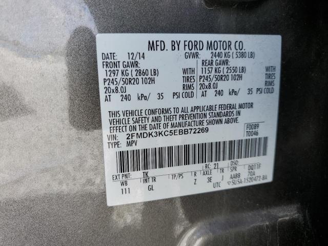 2FMDK3KC5EBB72269 | 2014 FORD EDGE LIMIT