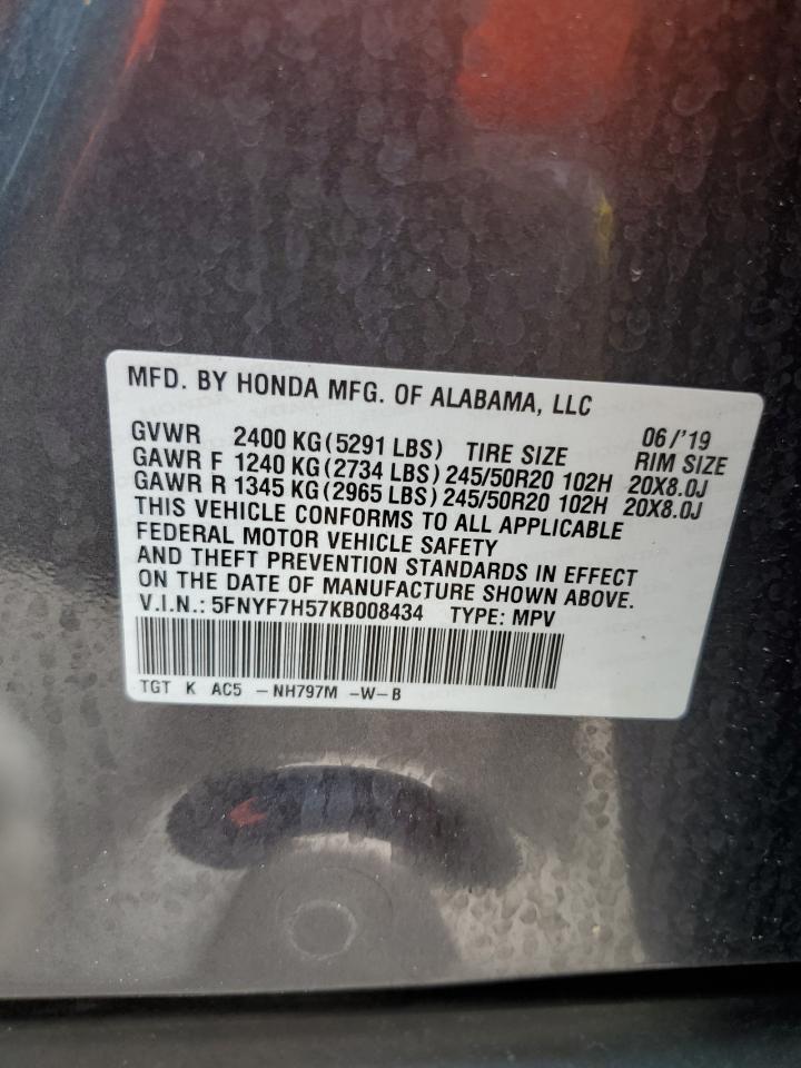 5fnyf7h57kb008434 5FNYF7H57KB008434 2019 Honda Passport Exl