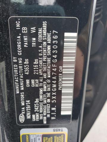 5XXGM4A74FG430367 | 2015 KIA optima lx