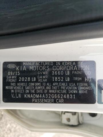 KNADM4A32G6624831 | 2016 KIA RIO LX