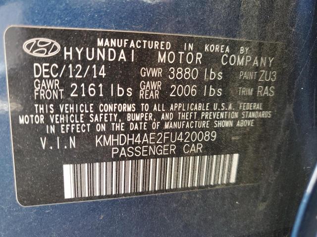 KMHDH4AE2FU420089 | 2015 HYUNDAI ELANTRA SE