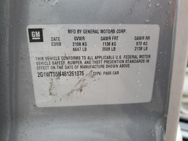 2008 Chevrolet Impala Lt VIN: 2G1WT55N481261076 Lot: 41910304