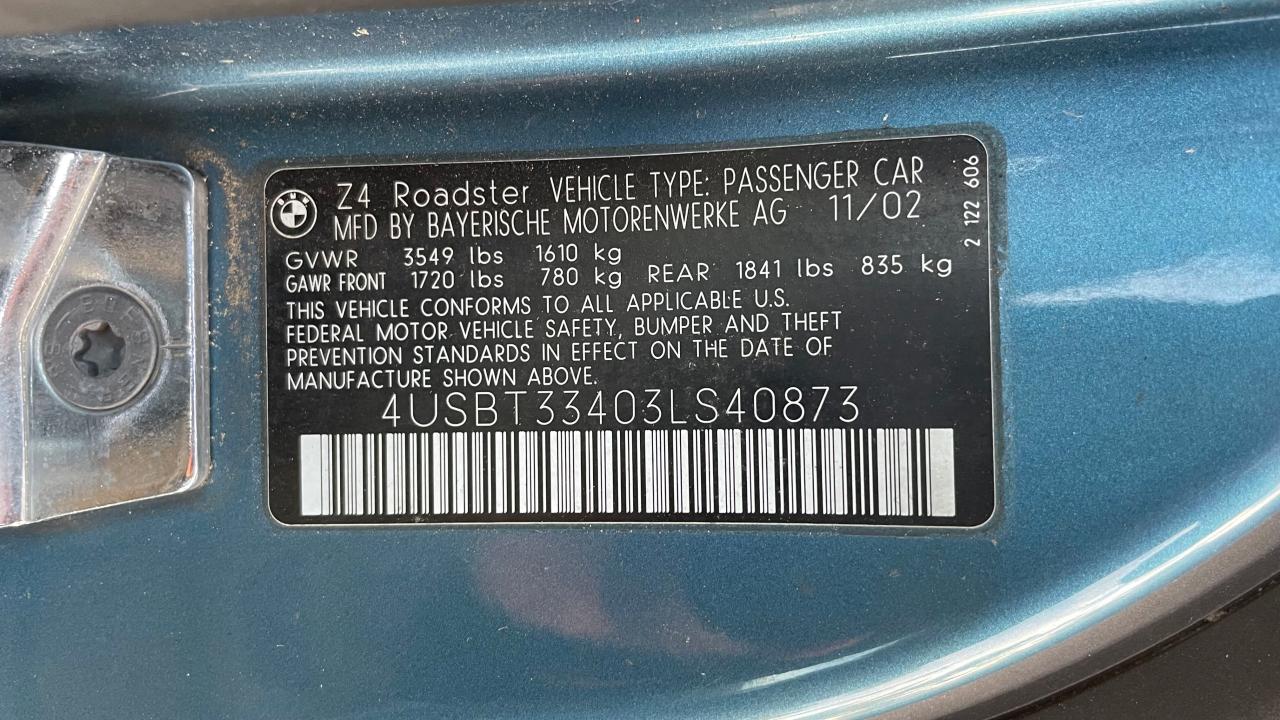 4usbt33403ls40873 4USBT33403LS40873 2003 BMW Z4 2.5