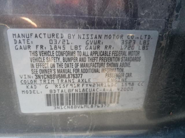 3N1CN8BV6ML876377 | 2021 NISSAN VERSA S