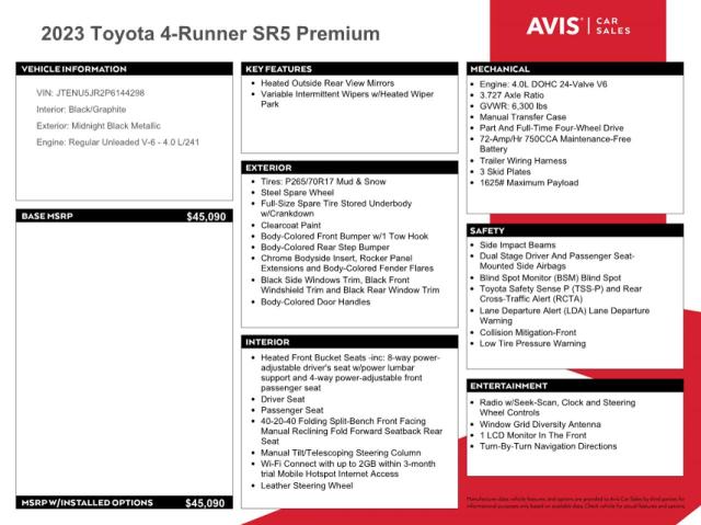 JTENU5JR2P6144298 | 2023 TOYOTA 4RUNNER SE