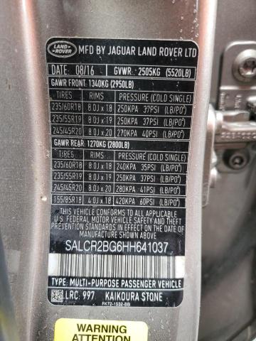 SALCR2BG6HH641037 | 2017 LAND ROVER DISCOVERY