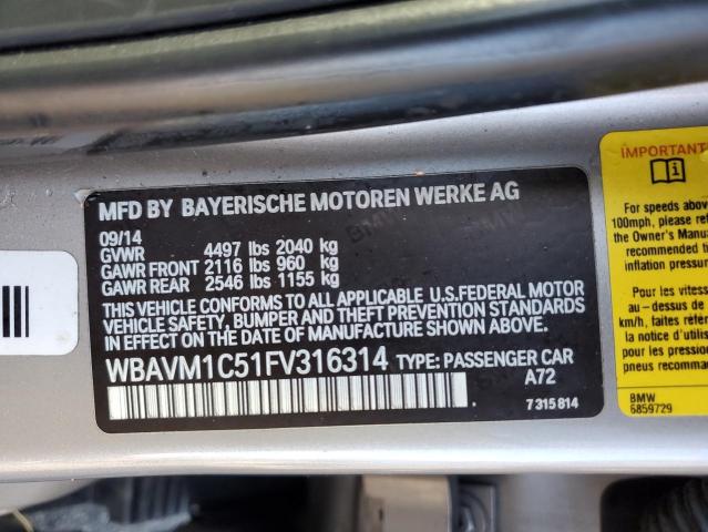2015 BMW X1 WBAVM1C51FV316314