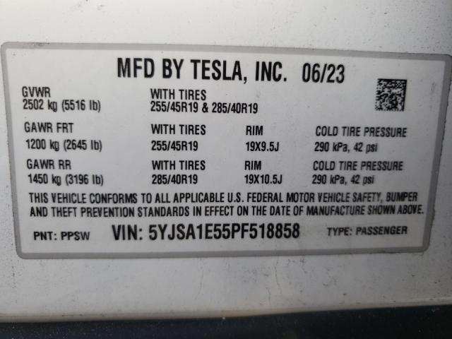 5YJSA1E55PF518858 | 2023 Tesla model s