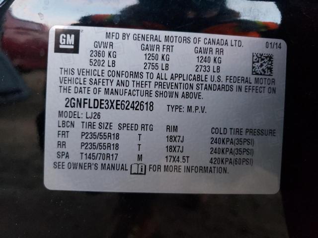 2GNFLDE3XE6242618 | 2014 CHEVROLET EQUINOX LT