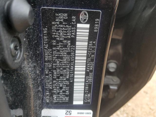 4T1G11AKXLU506722 | 2020 TOYOTA CAMRY SE