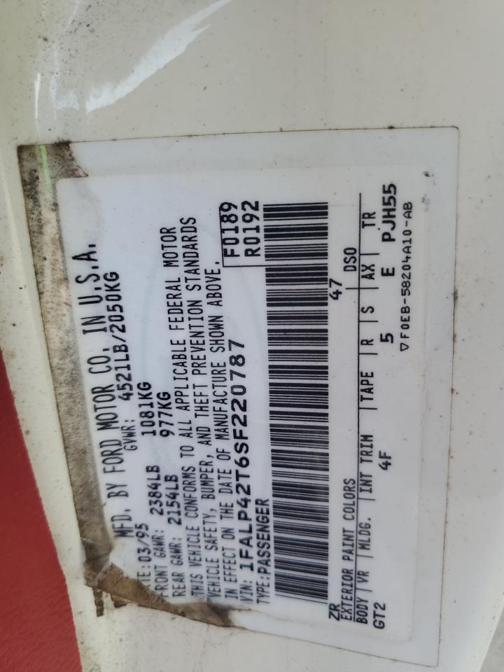 1FALP42T6SF220787 1995 Ford Mustang Gt