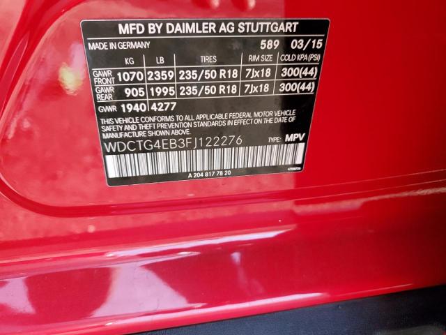 2015 MERCEDES-BENZ GLA 250 - WDCTG4EB3FJ122276