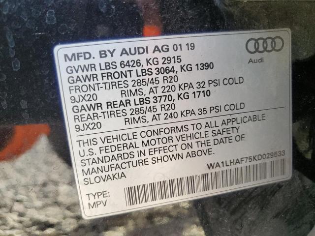 VIN WA1LHAF75KD029533 2019 Audi Q7, Premium Plus no.13