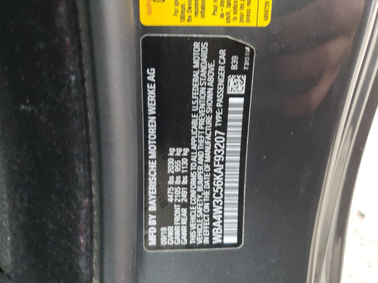 WBA4W3C56KAF93207 2019 BMW 430I