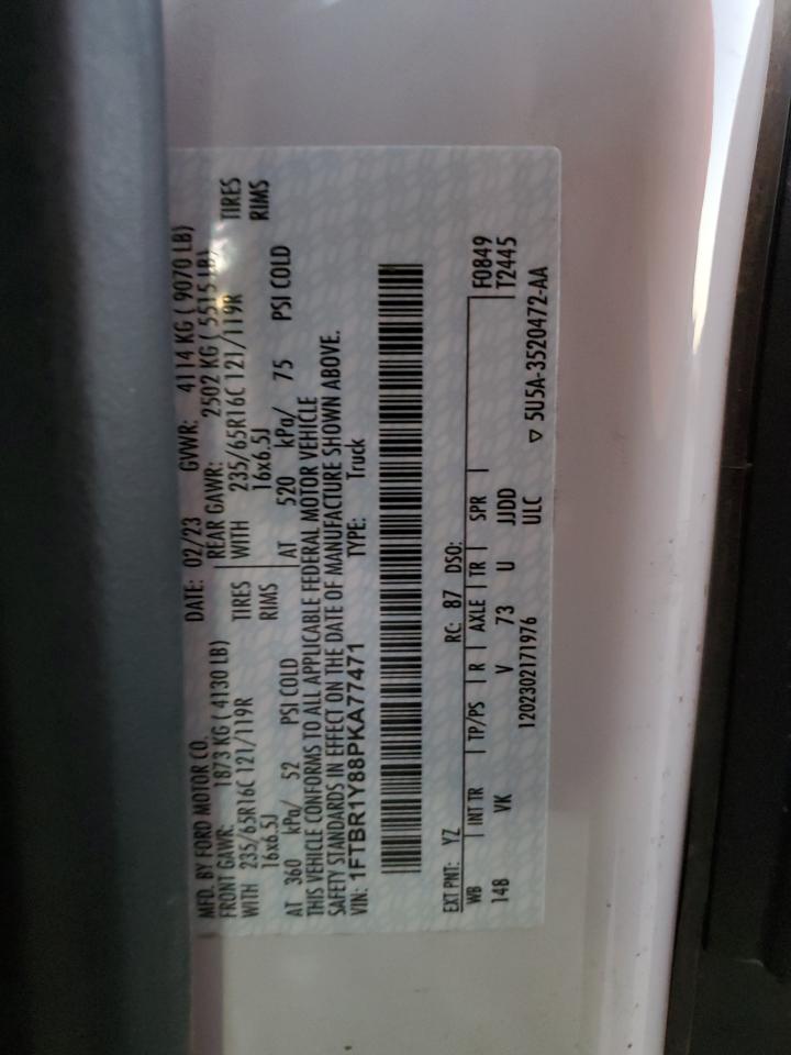 1FTBR1Y88PKA77471 FORD TRANSIT 2023