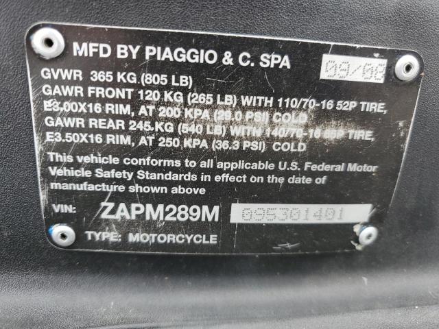 2009 PIAGGIO BV 250 ZAPM289M095301401