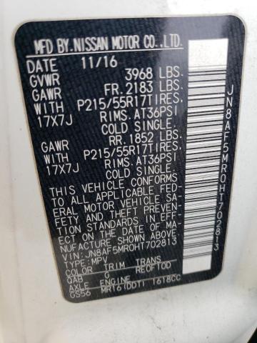 2017 NISSAN JUKE S - JN8AF5MR0HT702813