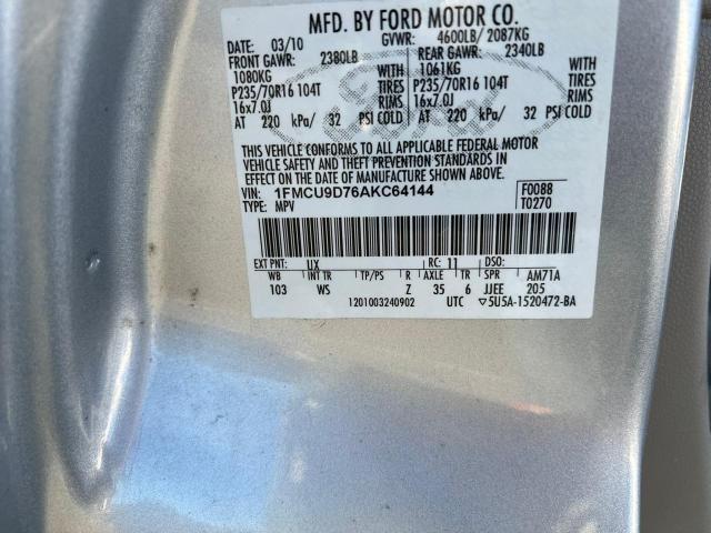 1FMCU9D76AKC64144 | 2010 Ford escape xlt