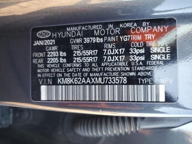 KM8K62AAXMU733578 Hyundai Kona SEL P 12