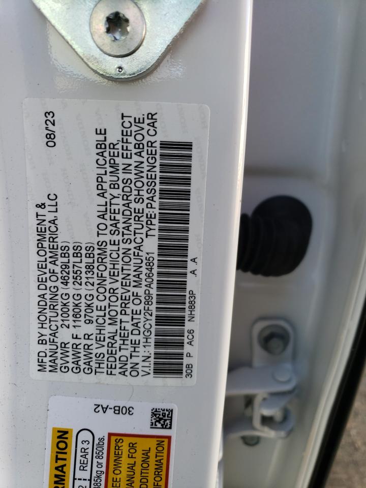 1HGCY2F89PA064851 HONDA ACCORD 2023