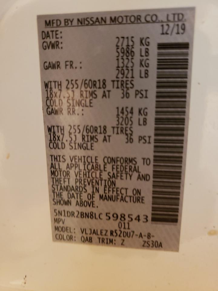 5N1DR2BN8LC598543 NISSAN PATHFINDER 2020
