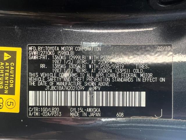 JTJBC1BA7A2021099 | 2010 Lexus rx 450