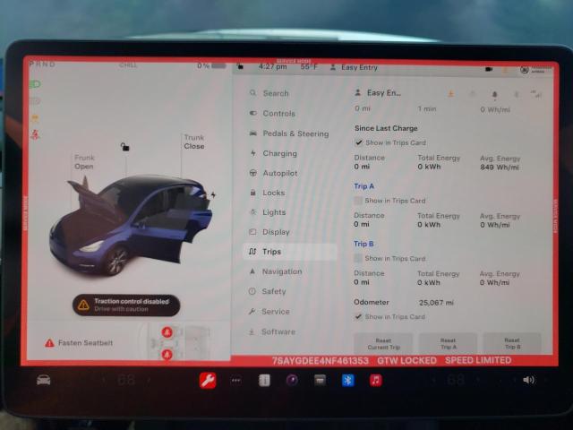 7SAYGDEE4NF461353 | 2022 TESLA MODEL Y