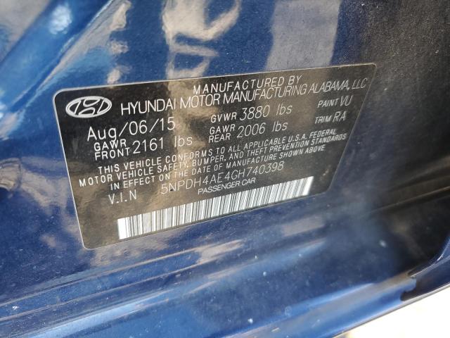 5NPDH4AE4GH740398 | 2016 HYUNDAI ELANTRA SE