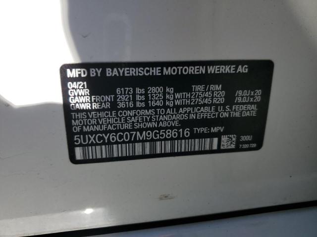 VIN 5UXCY6C07M9G58616 2021 BMW X6, Xdrive40I no.13