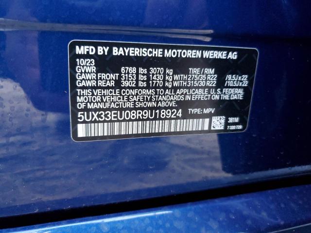 2024 BMW X5 M60I VIN: 5UX33EU08R9U18924 Lot: 79726053