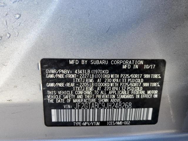 JF2GTABC9JH248268 | 2018 SUBARU CROSSTREK