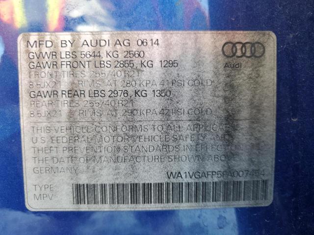 WA1VGAFP5FA007454 2015 AUDI SQ5 - Image 13