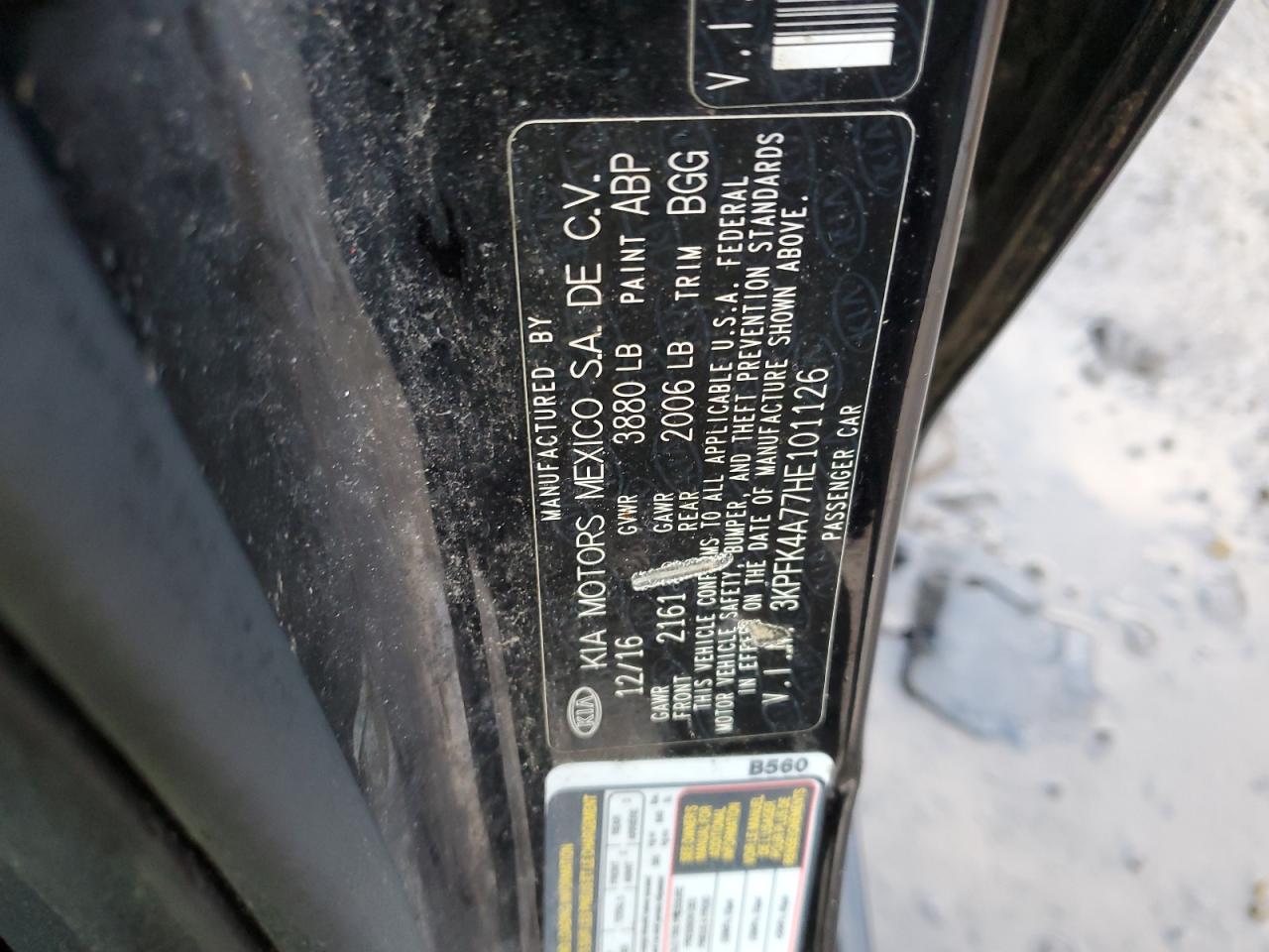 3KPFK4A77HE101126 2017 Kia Forte Lx